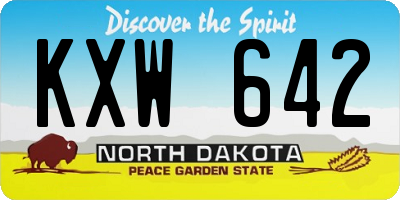 ND license plate KXW642