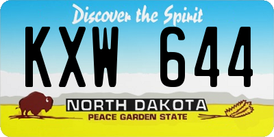 ND license plate KXW644