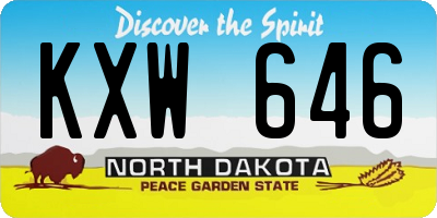 ND license plate KXW646