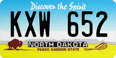 ND license plate KXW652