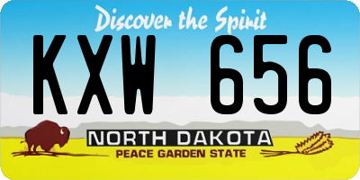 ND license plate KXW656