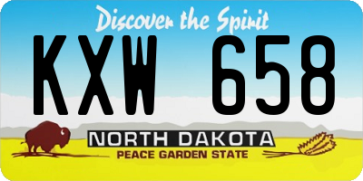 ND license plate KXW658