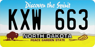 ND license plate KXW663