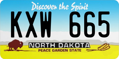 ND license plate KXW665