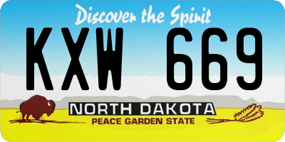 ND license plate KXW669