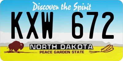 ND license plate KXW672