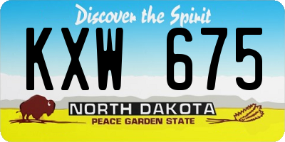 ND license plate KXW675