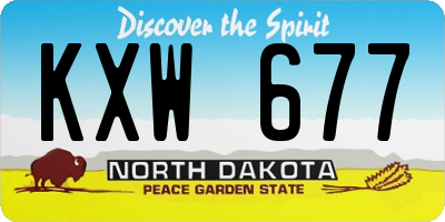 ND license plate KXW677