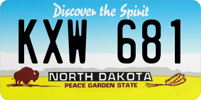 ND license plate KXW681