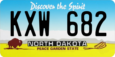 ND license plate KXW682