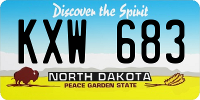 ND license plate KXW683