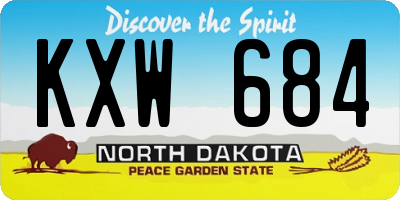 ND license plate KXW684