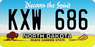 ND license plate KXW686