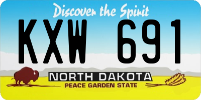 ND license plate KXW691