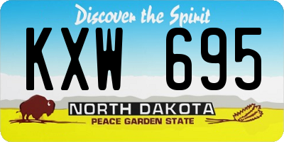 ND license plate KXW695