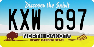 ND license plate KXW697