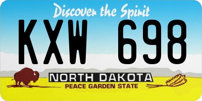 ND license plate KXW698