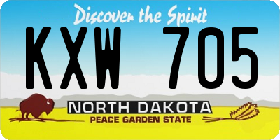 ND license plate KXW705