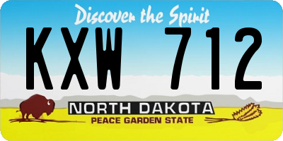 ND license plate KXW712