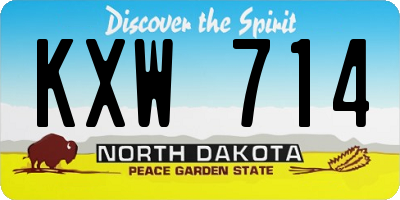 ND license plate KXW714