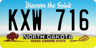 ND license plate KXW716