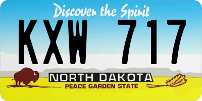 ND license plate KXW717