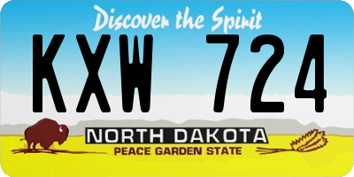 ND license plate KXW724
