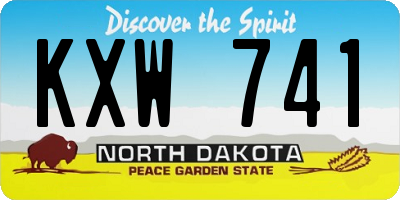 ND license plate KXW741