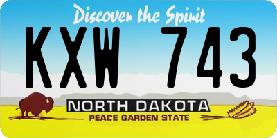 ND license plate KXW743