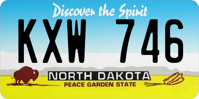 ND license plate KXW746