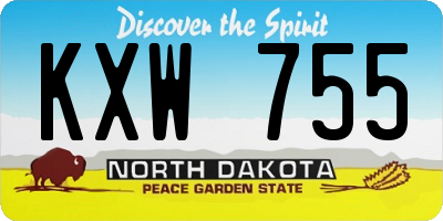 ND license plate KXW755