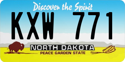 ND license plate KXW771