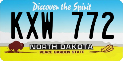 ND license plate KXW772