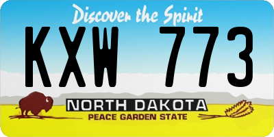 ND license plate KXW773