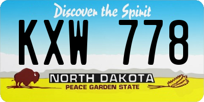 ND license plate KXW778