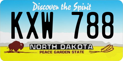 ND license plate KXW788