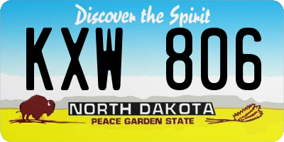 ND license plate KXW806