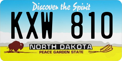 ND license plate KXW810