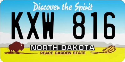 ND license plate KXW816