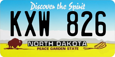 ND license plate KXW826