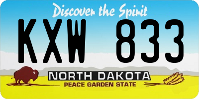 ND license plate KXW833