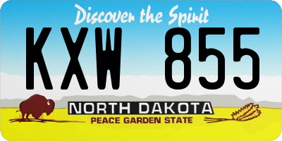 ND license plate KXW855
