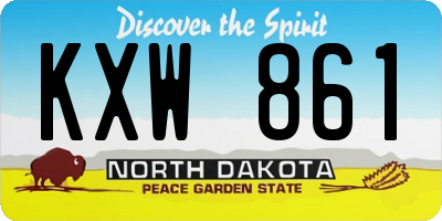 ND license plate KXW861