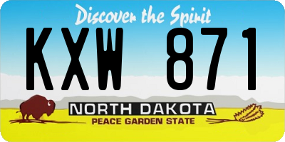 ND license plate KXW871