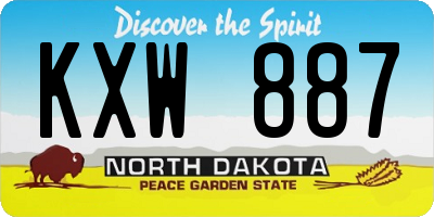 ND license plate KXW887