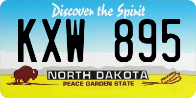 ND license plate KXW895