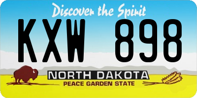 ND license plate KXW898