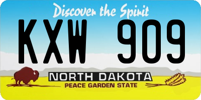 ND license plate KXW909