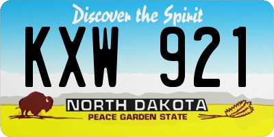 ND license plate KXW921