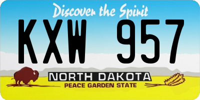 ND license plate KXW957